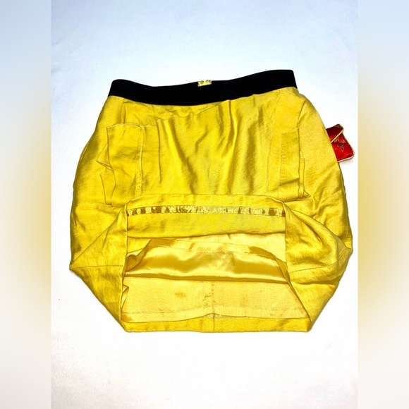 Skirt Yellow black BCBG  embellished ruffles - Picture 6 of 16